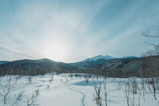 スノーハイク 一の瀬草原トレイル