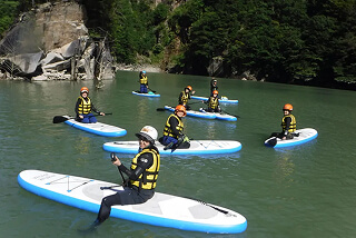 梓湖ラフトボートとSUP